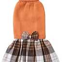 Lanyarco Burgundy Red Dog Dress for Large Dogs Girl, Winter Warm Female Pet Clothes Outfits, Dog Sweater Dress for Dogs Red, X-Large (XL) Size