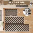 YDKGL Kitchen Mats for Floor, Super Absorbent Kitchen Rugs Non Slip Washable, Linen-Look Woven Cushion Kitchen Runner Rug, Kitchen Sink Standing Mat, Black Beige Checkered 17"x30"