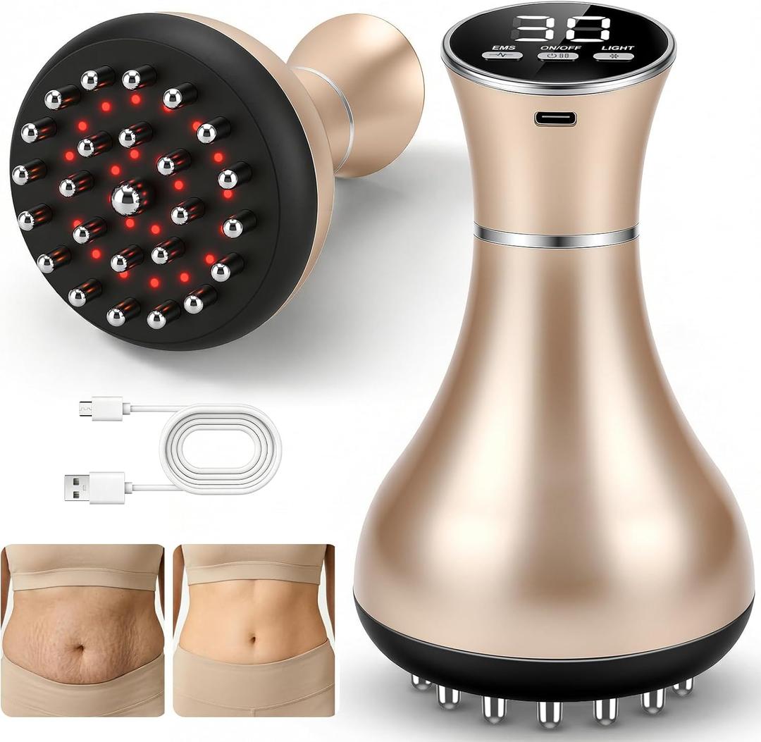 Lymphatic Drainage Massager,Anti-Cellulite Massager for Body,Reduce Stretch Marks & Cellulite,Handheld Massage Tools,for Legs,Arms & Belly, Body Sculpting Machine with Heat & Vibration