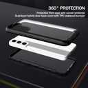 Compatible with Samsung Galaxy S22 Case, Full-Body Protection Phone Cover with Screen Protector Built-in, Touch Sensitive, Anti Scratch Upgraded Shockproof TPU Bumper Cases-Black/Clear