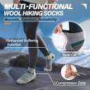 Anlisim Merino Wool Quarter Hiking Socks Compression Warm Thermal Winter Thick Cushion Running Moisture Wicking No Show Socks Gifts Stocking Stuffers for Women Men 6 Pairs(Color Mix,M)
