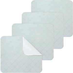 Waterproof Chair Pads for Incontinence, 4 Pack Reusable Seat Protector Pads 18" x 16", Absorbent Wheelchair Pad Covers, Washable Chair Pads for Adults, Kids & Pets - Gray