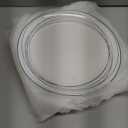 LaGlint 10.5 inch Dinner Plate Set of 6, Lightweight Round Opal Glass Dinnerware Plates, Dishwasher and Microwave Safe, Blue Modern Geometric Design