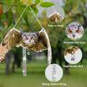 2 x Owls to Keep Birds Away: 3Pcs Fake Owls with Reflective Tape for Garden Patio, Bird Scare Reflective Hanging Decoration to Keep Birds Pigeon from Windows Tree Garden