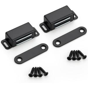 Ravinte 30 Pack Black Magnetic Door Catch, Matte Black Cabinet Magnets, Strong Magnetic Catch Latch for Kitchen Cabinets, Drawers & Cupboards, Stainless Steel Closures