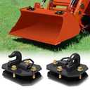 Octomo 3/8" Tractor Bucket Hooks with D Ring, Grab 70 Forged Steel Bolt on Grab Hook Tow Hook for Tractor Bucket Compatible with Kubota, John Deere, Kiot, RV, UTV, Truck, Max 15,000 lbs,Black 2 PCS