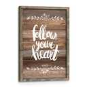 Motivational Quotes Wall Art Framed: Inspirational Wooden Picture Positive Follow Your Heart Saying Painting Print Classroom Office Sign Artwork Room Decor