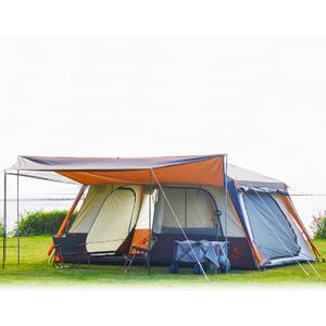KTT Extra Large Tent 12 Person,Family Cabin Tents,Awning,2 Rooms,4 Doors and 4 Windows with Mesh,Straight Wall,Waterproof,Double Layer,Big Tent for Outdoor,Picnic,Camping,Family Gathering