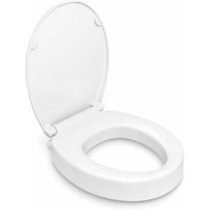Raised Toilet Seat for Seniors, 3" Height, Heavy Duty Slow Close Elevated Toilet Seat with Never Loosen Hinges, Fits Most Round Toilets (round 16.5'')