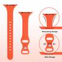 3 x STG Sport Band Compatible with Apple Watch 38mm 40mm 42mm 44mm, Soft Silicone Slim Thin Narrow Replacement Strap Compatible for iWatch SE Series 6/5/4/3/2/1 (Orange, 42/44mm)