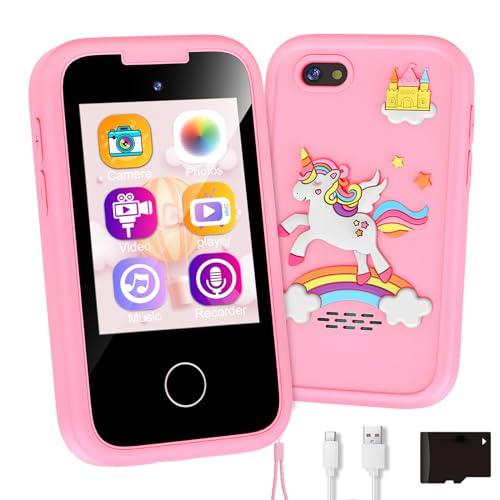Kids Smart Phone for Girls, Christmas Birthday Gift for Girls Age 3-8, Children's Pretend Play Phone, Toddler Fake Cell Phone with Games, MP3 Music Player, Toys for 3 4 5 6 7 8 Years Old(Pink)