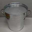 YOUEON 4 Liter Ice Bucket with Scoop and Lid, Double Walled Insulated Ice Bucket for Parties, Cocktail Bar, Wine Chiller, Beverage Tub with Carry Handles, Indoor & Outdoor Use, Silver