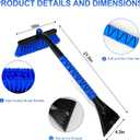 2 x 26" Snow Brush & Ice Scraper for Car Windshield and Window | 2 - in - 1 Winter Tool with Premium Bristles for Cars/SUVs/Trucks  Rotating Head, Heavy - Duty ABS | Ergonomic Foam Grip (FrostHug Blue)