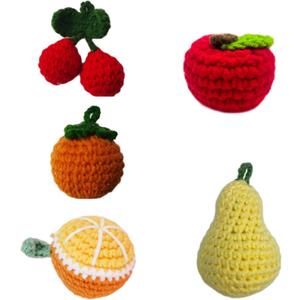 Handmade Crocheted Fruit Dolls, 5PCS Cute Little Decorative Charms, Gift Full of Positive Emotions, for Friends, Colleagues, Family, Love-Gift Box Perfect for Birthdays, Parties, and Holidays