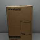 SONGMICS Kitchen Trash Can, 8-Gallon (30 L) Garbage Can with Lid, Stainless Steel, Soft Close and Stays Open, Inner Bucket, Wide Non-Slip Pedal, Cloud White ULTB546W01