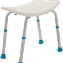 Adjustable Non-Slip Bath & Shower Stool for Inside Shower, 20.08 x 12.2 x 14.17 Inch, White, (770-500)