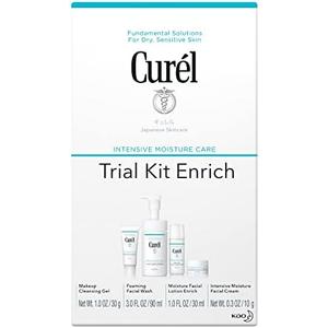 Curel Japanese Skin Care Travel Size Toiletries, for Dry, Sensitive Skin, Travel Size Face Wash, Lotion, & Makeup Remover
