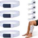4 PCS Adjustable Leg Bag Straps, Urine Drainage Bag Strap, Catheter Leg Bag Straps with Soft Elastic Fabric for Post-Surgery, Elderly Care, Washable, Latex-Free, Blue