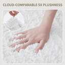 White Toilet Rugs U Shaped Washable, 24x24 Contour Bath Rugs for Toilet, Luxury Ultra Soft Chenille U-Shaped Toilet Rug, Non Slip Absorbent Machine Washable Bathroom Mat for Toile