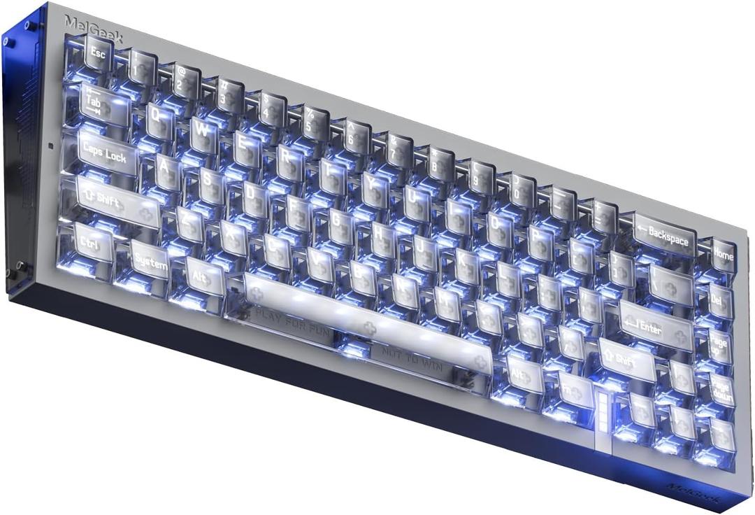 MelGeek REAL67 Wired Gaming Keyboard with RGB, Magnetic Keyboard with Hall Effect, Rapid Trigger, Hot-Swappable, Snap Tap & Adjustable Actuation, Online HIVE Custom(Calcium- Gray)