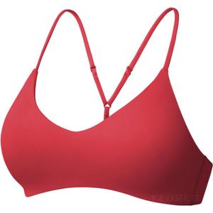 YEOREO Workout Sports Bras for Women Padded Y Back V Neck Bra Adjustable Straps Zaahira Backless Gym Yoga Tops (Maroon, Large)