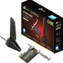 TP-Link WiFi 6E Intel AX210 PCIe WiFi Card for Desktop PC (Archer TXE73E), Up to 5.4 Gbps Tri-Band Wireless Card | 6 GHz | Low-Latency | Bluetooth 5.3 | Low-Profile Single Antenna | OFDMA, MU-MIMO