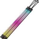 CORSAIR iCUE ARGB PSU Cable Strips  2X 200mm LED Strips  100 RGB LEDs Per Strip  Fits Any PSU Cable  Motherboard 5V ARGB Control  Black