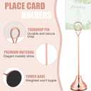 Marspark 16 Pcs Table Number Holders 8'' Metal Place Card Holders Weddings Table Sign Menu Memo Note Picture Photo Round Clip Weighted Base Stand for Anniversaries Birthdays Restaurants(Rose Gold)