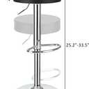 Finnhomy Bar Stools Set of 2 Modern PU Leather, Swivel Barstools with Footrest and Backless Round, Counter Height Adjustable Modern Counter Stools for Kitchen, Black