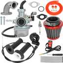 YOXUFA PZ22 Carburetor 22 mm Carb Throttle Cable Grip for 110cc 125cc ATV Pit Dirt Bike Coolster Mountopz SSR TaoTao DB14 DB24 Apollo Xpro Hawk 4 Stroke Chinese Quad Parts (Red)