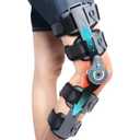 Hinged ROM Knee Brace Post Op Locking Adjustable Support Quick Buckle | ACL PCL MCL Meniscus Support Knee Brace With Shoulder Strap And Side Stabilizers Design For Daily Knee Use Left Right (Black)