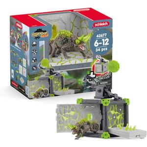 Schleich Eldrador Creatures - 34 PC Stone Battle Cave with Chameleon Toy Playset - Lizard Figurine for Boys and Girls with Expandable Fortress - Interactive, Imaginative Play for Kids Ages 7+ | 42676