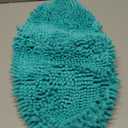 OLANLY Soft Chenille Bathroom Toilet Lid Cover, Machine Washable Seat Covers, 17.5x15, Stays in Place Rubber Backing, Fits Most Round, Elongated and Oblong Lids, Accessories Decor, Teal