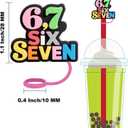 3 x 10Pcs 0.4in 67 Straw Cover Toppers for Stanley Cup 30&40oz Accessories Decor,6 7 Ornament Merch Stuff Gifts Party Favors,Silicone Reusable Straw Hats