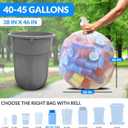 Reli. 40 to 45 Gallon Trash Bags Heavy Duty | 125 Trash Bags with Ties | Super Sizeable, Clear, Serious Garbage Cleanup