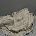 Loom and Mill Luxury Jacquard Waterfall Valance for Living Room, Elegant Damask Swag Window Valances with Beads, Beige Swag Curtains for Bedroom Banquet Holiday Decoration(W59Inch,1 Panel)