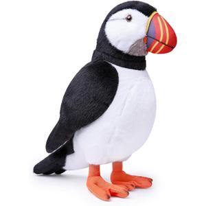 Puffin Plush Toy, Lifelike Puffin Stuffed Animals Stand 11in, Soft Puffin Unique Plushie Toys Model Dolls Collection for Kids