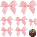 AIMUDI Baby Pink Satin Bows 2" Satin Bow for Gift Wrapping Small Bows with Twist Ties Premade Ribbon Bow for Crafts Cake Pop Treat Bags Wedding Bridal Shower Birthday Party Easter Decoration, 50 PCs