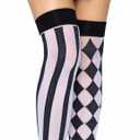 Leg Avenue women's Harlequin Thigh Highs (One Size, Black/White)