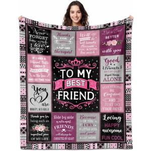 Best Friend Blanket 60"x 50", Friends Gifts for Women, Best Friend Birthday Gift for Women, Bestie Gift' for Woman, Friends Gifts for Mother's Day, Bestie Blanket
