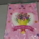 Eaasty 100 Pieces Large Plastic Happy Mother's Day Gift Bags Bulk 16 x 12 Inch Best Mom Treat Candy Goodie Bags Pink Flower Shopping Pouch for Mother's Day Party Favor Gift Giving