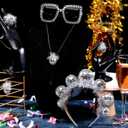 Tudomro 5 Pcs 1970s Disco Outfit Woman Party Costume Set Disco Ball Earrings Headband Ring Sunglasses & Necklace Accessories