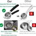 Lemon Squeezer, Stainless Steel Lemon Juicer & Lime Squeezer, Manual Citrus Juicer with Non-Slip Silicone Handles, Easy to Use & Clean