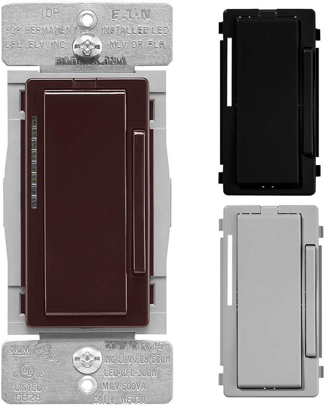 Eaton WACD-C7-SP-L Wi-Fi Accessory Dimmer, Color Change Kit (Brown/Black/Gray) 4 Pack