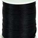 TONIFUL 2mm x 110 Yards Black Nylon Cord Satin String for Bracelet Jewelry Making Rattail Macrame Trim Cord Necklace Bulk Beading Thread Kumihimo Chinese Knot Craft