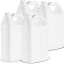 kitchentoolz 1 Gallon F-Style HDPE Jug with Secure Seal Lid - Heavy-Duty Storage Bottle, Automotive Fluid Oil, Chemical & Water Transport Container - Pack of 4