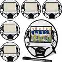 6 Pcs Soccer Picture Frames Soccer Pattern Photo Frames Wooden Photo Sport Picture Frames with Signature Pens for Home Display Party Birthday Gifts