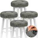 Marsui 4 Pieces Soft Stool Covers Round Bar Stool Cushions with Elastic Band Padded Seat Covers Nonslip Round Seat Cushions for Chairs Slipcovers(14.2 Inch,Dark Gray)