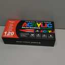 Amamao 120 Colors Acrylic Paint Markers, Soft Brush Tip Pens and Markers, Acrylic Paint Pens for Wood, Stone, Canvas, Glass, Fabric, Egg, Rock Painting and DIY Crafts Art Supplies