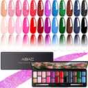 ABAC 24 Color Hema-Free Solid Gel Nail Polish,Ombre Gel Nail Polish,Pat Paint Nail Gel- Blush Pink & Midnight Blue Clump-Free Glam for Office Holidays Parties 28-Day Chip-Free All-year Essentials